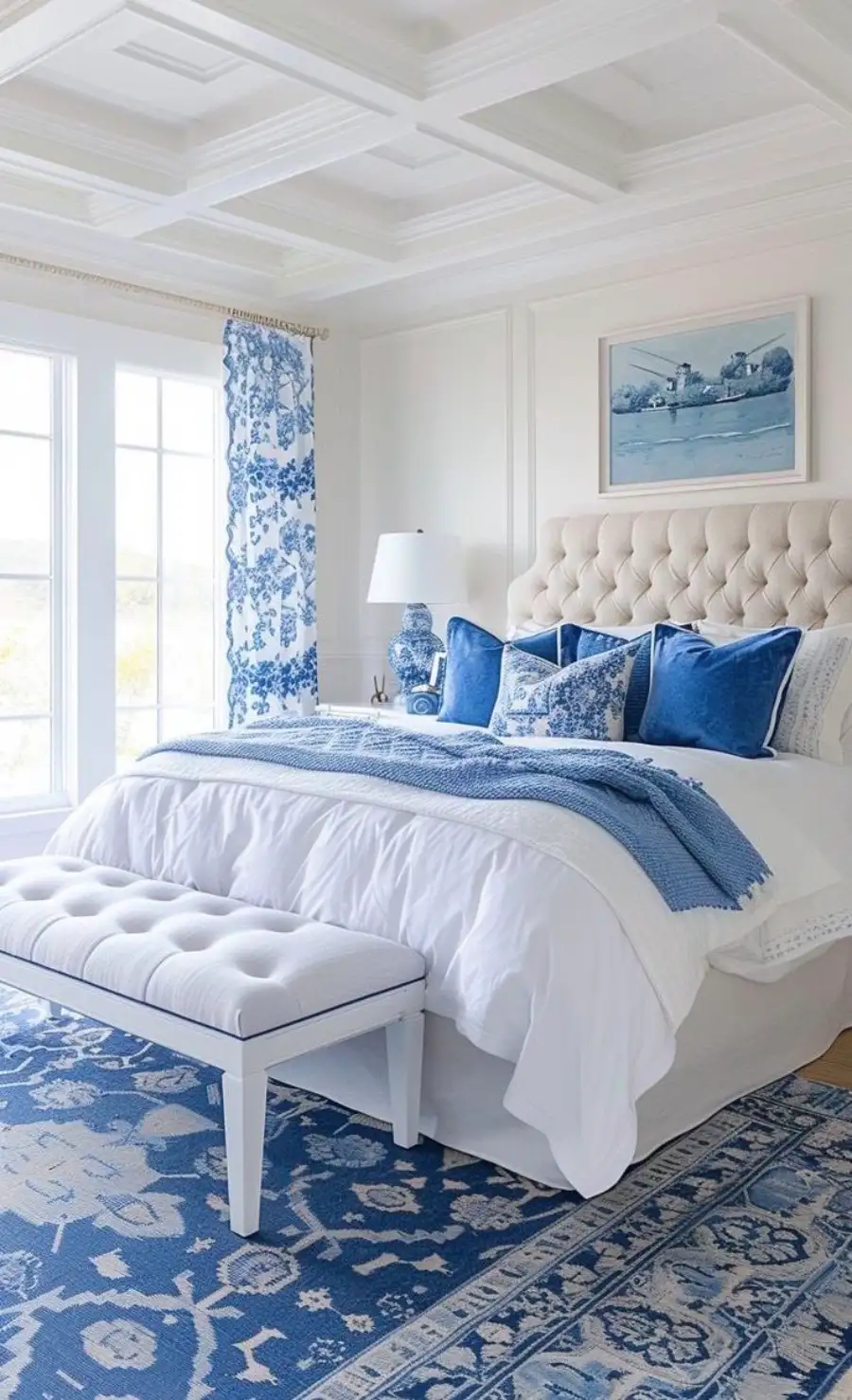 blue and white bedroom ideas