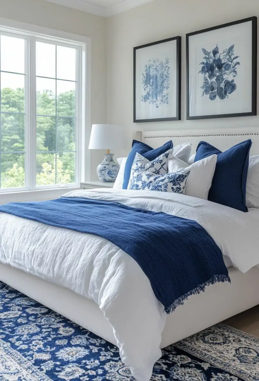 blue and white bedroom ideas