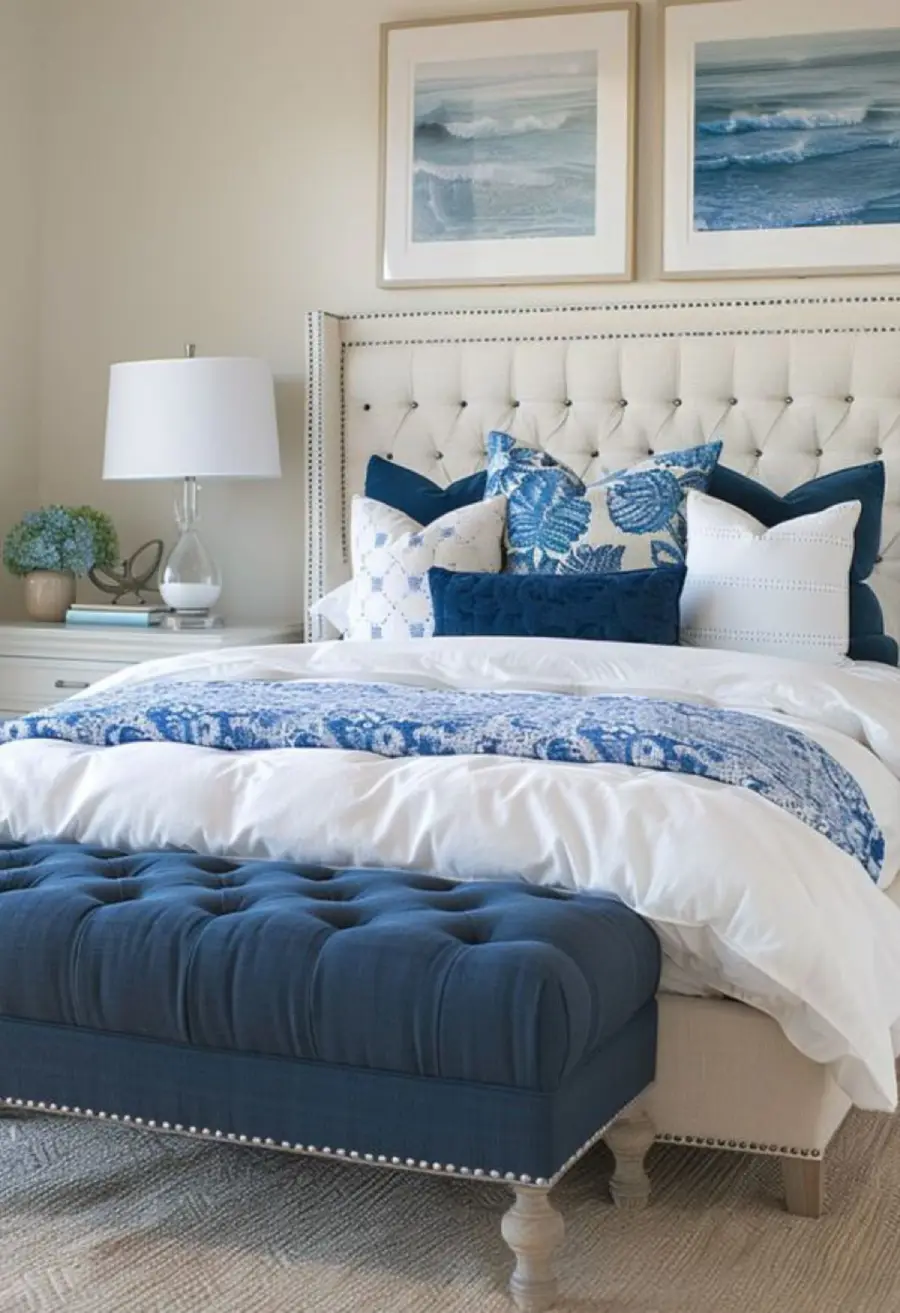blue and white bedroom ideas