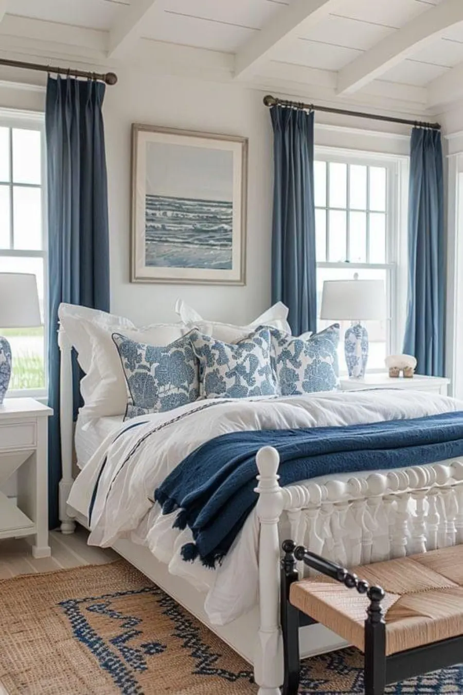 blue and white bedroom ideas