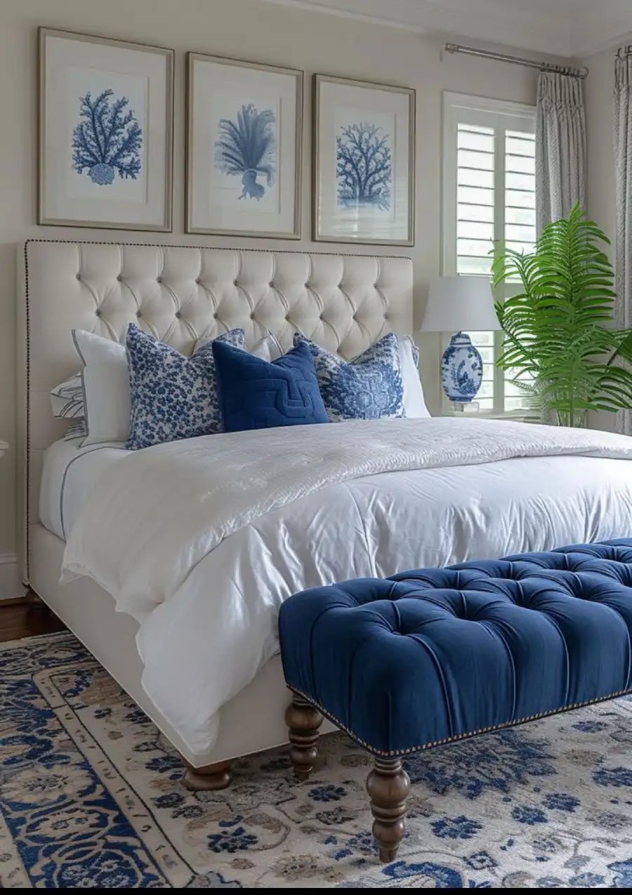 blue and white bedroom ideas