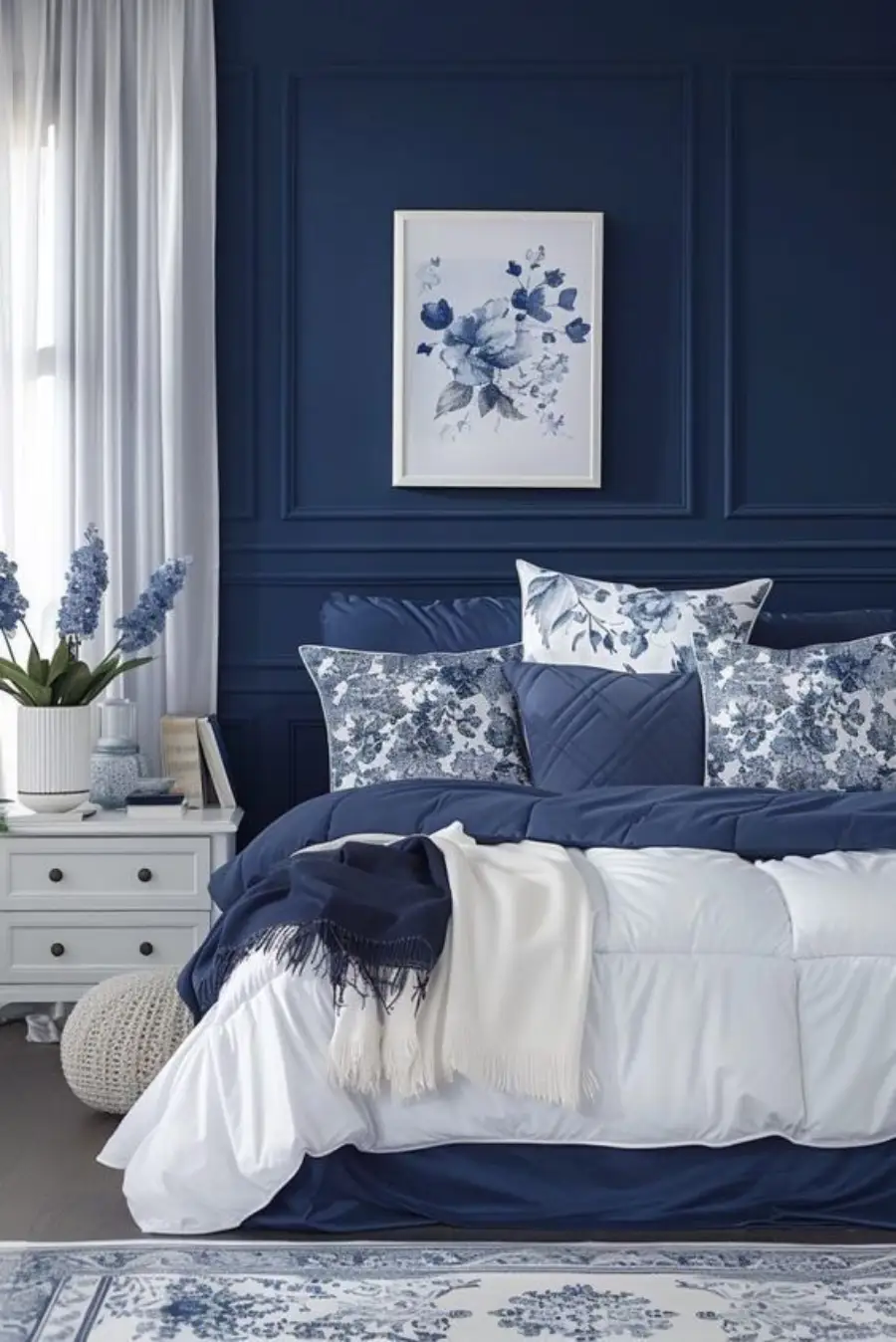 blue and white bedroom ideas