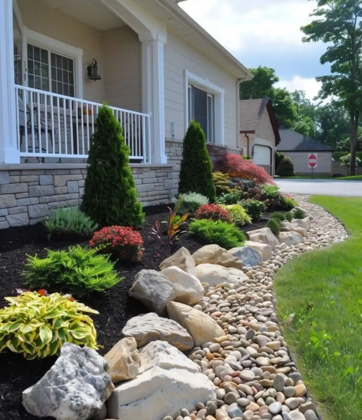 river rock landscaping ideas