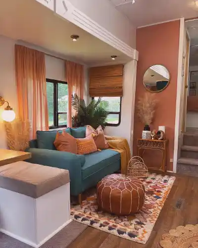 Stylish RV Living Room Space with These Creative Design and Storage Ideas