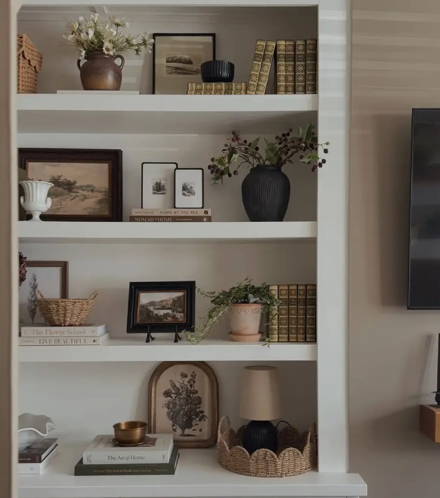 shelf decor living room