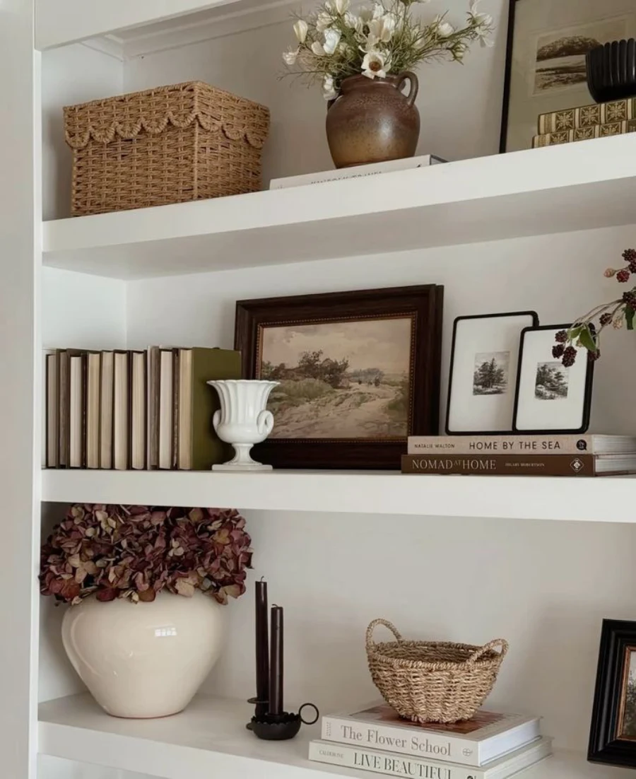 shelf decor living room