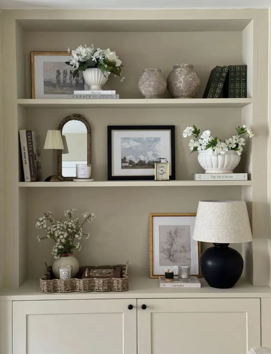 shelf decor living room
