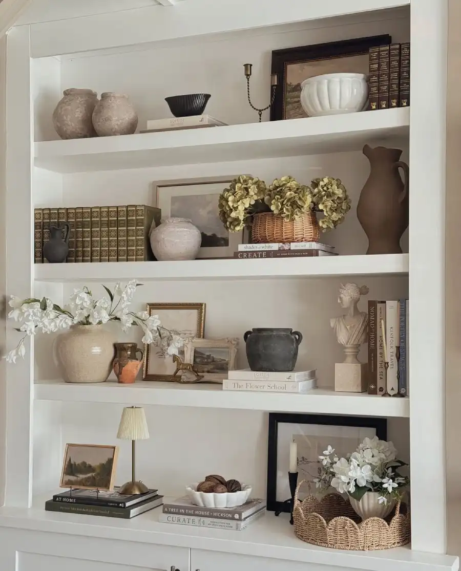shelf decor living room