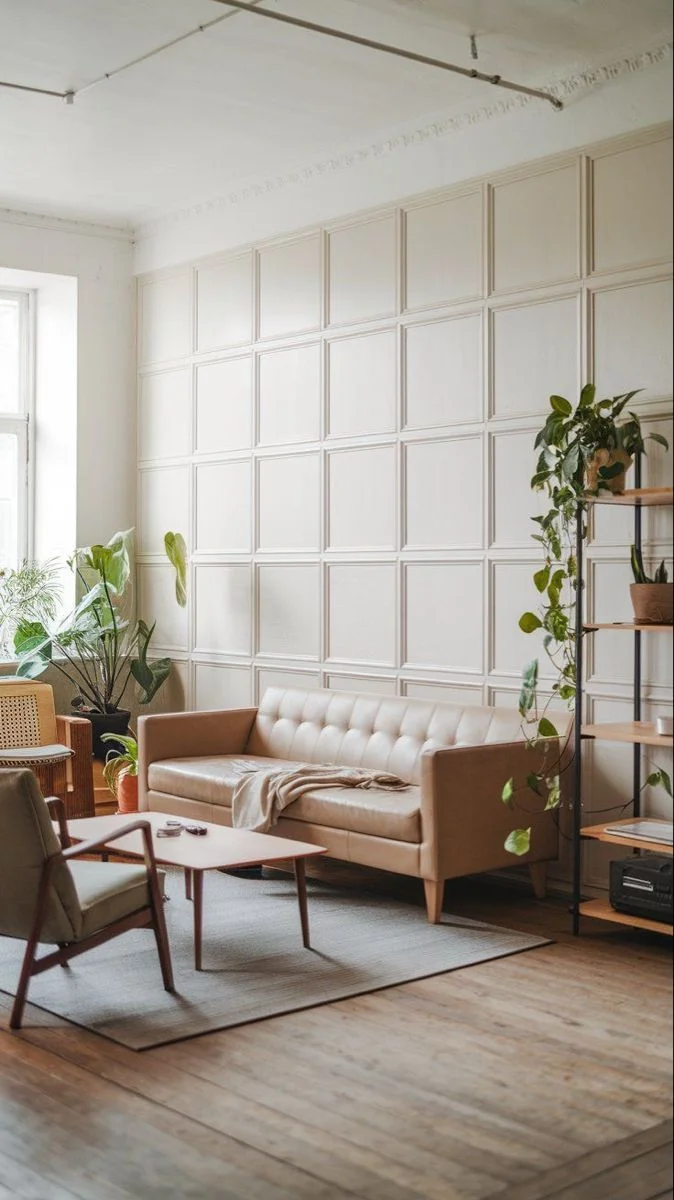 Full-Height Grid Wainscoting